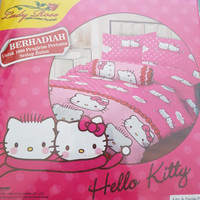 sprei kasur lady rose motif hello kitty ukuran 160 x 200
