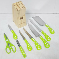 Pisau Dapur set polkadot Vicenza V-918kp_hijau