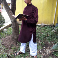 Jual baju koko maroon baju gamis pria pakistan Murah