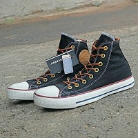 sepatu sneakers untuk wanita dan pria converse indo black tali tan