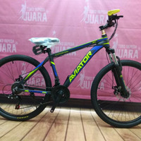 SEPEDA MTB AVIATOR 2689 AL 21 SPEED ALLOY 26 INCH BLACK/BLUE