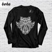 Jual Kaos Lengan Panjang Karakter Keren Pria / Wanita Owl Batik Murah