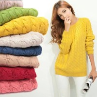 BAJU WANITA SWEATER Sweater wool rajut hitam