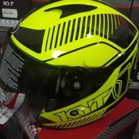 helm kyt 2 vision super fluo corak hijau stabillo