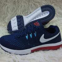 sepatu sneakers casual running nike zoom navy putih cewek woman wanita