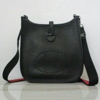 Original Authentic PK UA TAS Hermes Evelyn Black MIRROR QUALITY DISCO