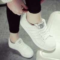 sepatu kets cewek model terbaru ADIDAS WOMEN 5 STRIPE WHITE SOLID