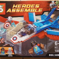 Jual Lego bricks kw Pesawat kapten amerika pilot vs ms marvel merk SY murah Murah