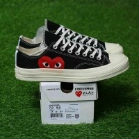 sepatu Converse cdg x play premium bnib cowok casual black white murah