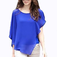 Baju Fashion Wanita Premium Blouse Sifon Kombinasi Spandek Model Sayap
