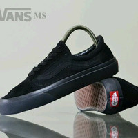 SEPATU SEKOLAH FULL HITAM VANS OLDSKOOL FULL BLACK WAFFLE ICC KW SUPER