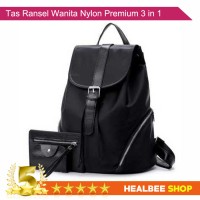 HLS Tas Ransel Wanita Bahan Nylon Premium 3 in 1