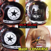 Helm Retro GIX Nasa Motif Kaca Cembung KOREA 3 Kancing Helm scoopy