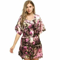 KIMONO SATIN MOTIF / baju tidur sexi / bajutidur mini sexy dress /