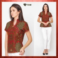 A23082 FBW Shanghai Cheongsam Batik Garuda Blouse - Merah