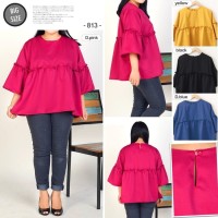 Atasan Blouse Wollycrepe Extra Large Fashion Wanita XL~XXL Baju Murah