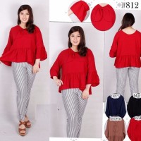 Atasan Blouse Wollycrepe Extra Large Fashion Wanita XL~XXL Baju Murah