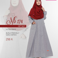 nibras gamis nb 174 hitam