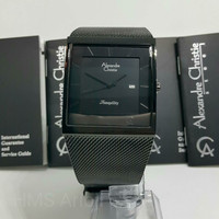 Jam Tangan Alexandre Christie AC 8333 Kotak Pria Fullblack Tali Pasir