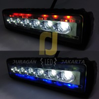 Lampu Tembak Sorot Motor Mobil LED Bar Cree 6 Titik Mata Blitz Strobo