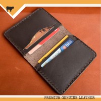 GENUINE LEATHER CARD HOLDER DOMPET KULIT ASLI HANDMADE DARK BROWN