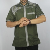 Diskon Murah Koko Hijau Bagus Baju Atasan Pria Semi Formal