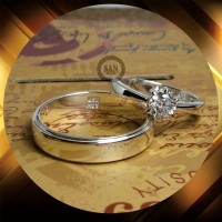 cincin kawin emas putih dan perak p5366