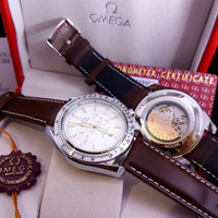 JAM TANGAN PRIA OMEGA SEAMASTER OTOMATIS 4.4CM type 0187 kulit