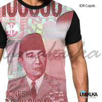 Jual baju / kaos cowok fullprint / kaos 3d original gambar uang unik murah Murah