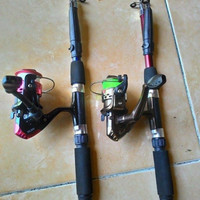 Set Alat Pancingan Reel Pancingan + Joran + Benang + Pelampung + Kail