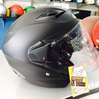 Terbaru Helm Half Paling Top ZEUS 611 replika SHOEI matt black doff h