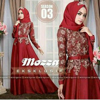HJ MOZZA 2in1 / 5warna geser gambar / baju muslim wanita