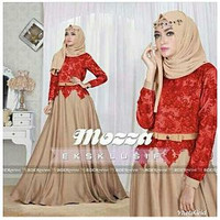 HJ MOZZA 2in1 / 5 WARNA GESER GAMBAR / baju muslim wanita