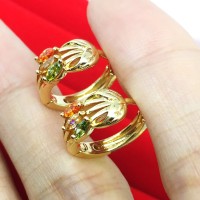 Anting Xuping Kecil Imut Batu Warna Lapis Emas Asli Gold - BE156C