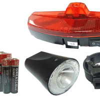 LAMPU SEPEDA CITY BIKE LED POLYGON 1 SET DEPAN + BELAKANG | SENTINEL