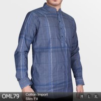 Baju Koko Lengan Panjang Slim Pria OML79 Murah!