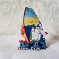 SOUVENIR MAGNET KULKAS MANCANEGARA SANTORINI YUNANI