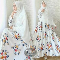 tanah abang murah A090318 MAXI GAMIS SYARI MAX LUX NINDI PUTIH