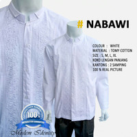 BAJU KOKO PUTIH LENGAN PANJANG NABAWI
