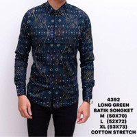 Jual kemeja batik songket lengan panjang / kemeja pria murah slimfit / baju Murah