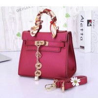Tas Branded Fashion Hermes Kelly Jelly mini 283034 with syal