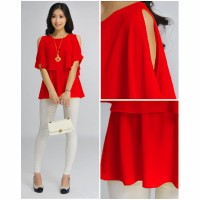 Jfashion Blus Chiffon tanpa Lengan Gaya Korea Double Layer - Elisabeth