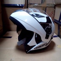 HELM INK AVENTURE WHITE FULL MODULAR FULLFACE FLIP UP NIKMATI BEST Q