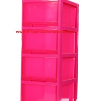 Lemari - Laci Plastik Princia Susun 4 Claris Dengan Roda