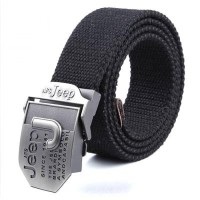 Ikat Pinggang / Gesper Auto Pria Kain Canvas Metalic Jeep