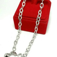 perhiasan gelang kaki silver 925 lapis emas putih