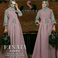 Baju Wanita Setelan Terusan Muslim Renata Hijab Koko Kondangan Pink