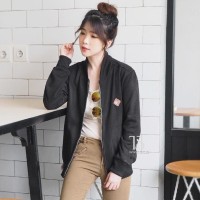 Promo Jaket Bomber Hitam Polos Pria & Wanita M-Xl Hot