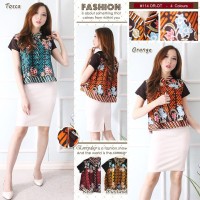 Jual Baju Atasan Wanita - Blouse Batik Modern - Atasan Batik Moderen Murah