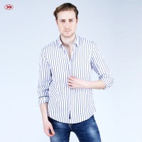 BOMBBOOGIE - KEMEJA LENGAN PANJANG VIRGO WHITE NAVY SHIRT